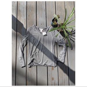 NWT Cozy Striped Top with Buttons